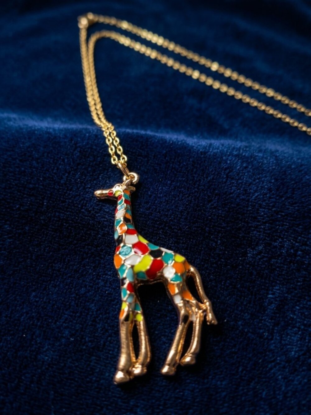 Necklace pendant giraffe  colorfull